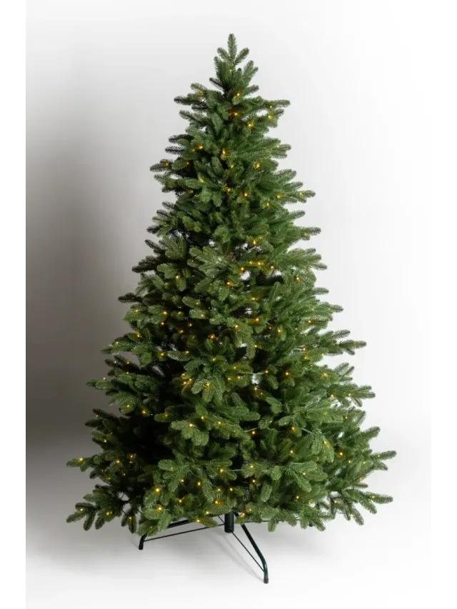 Brad artificial Norwegian Light 200 cm QC440, 850 Ramuri 2D + 3D PE, Circumferinta Bazei 251 cm